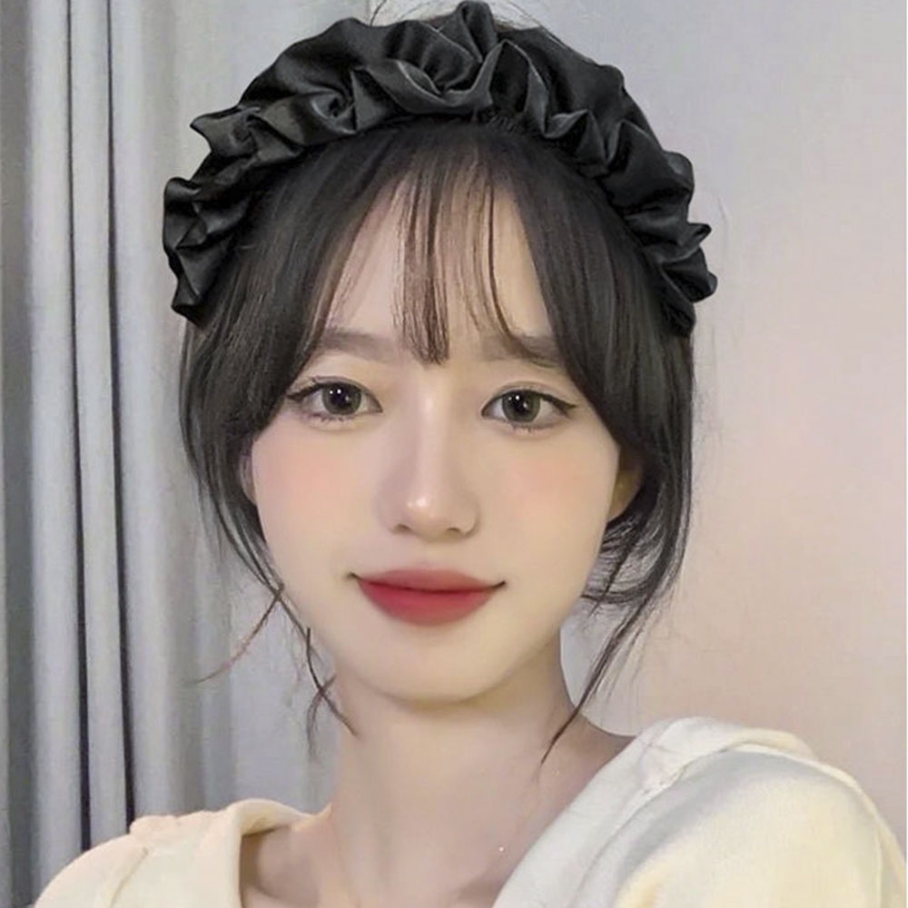 Ins Cloud Hair Hoop Braid Hair Band Wig Poni Udara One-piece Untuk Wanita Perempuan Wig Tak Terlihat