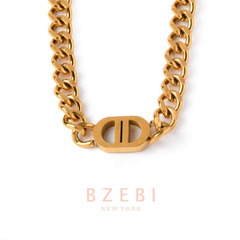 Bzebi Kalung Emas 18k, Kalung Baja Titanium, Kalung Liontin Berlian, Anti Karat, Aksesoris Fashion Wanita Perhiasan Gaya Korea, Hadiah Ulang Tahun Dengan Kotak Eksklusif 1159n