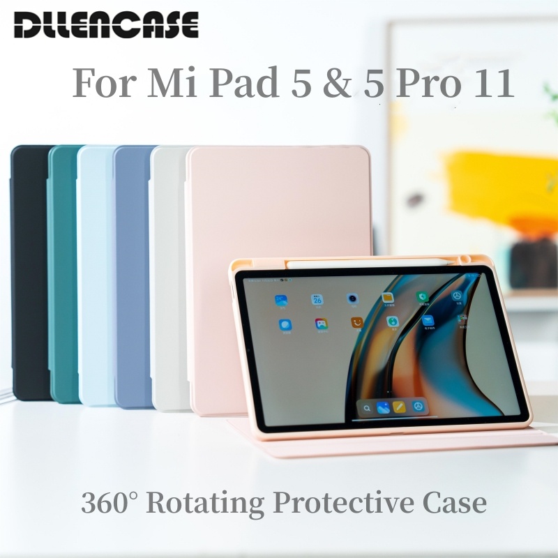 Dllencase Untuk Xiaomi Mi Mat 5pro Case360° Casing Rotary Dengan Tempat Pensil Untuk Xiaomi Mipad5 5 Pro 2021cap Bening Akrilik 11-inci A343