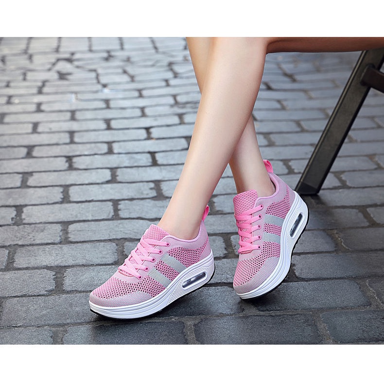 SHOEGALLERY LV0116 "FREE BOX" Sepatu Sneakers Wanita Pansus Motif Import