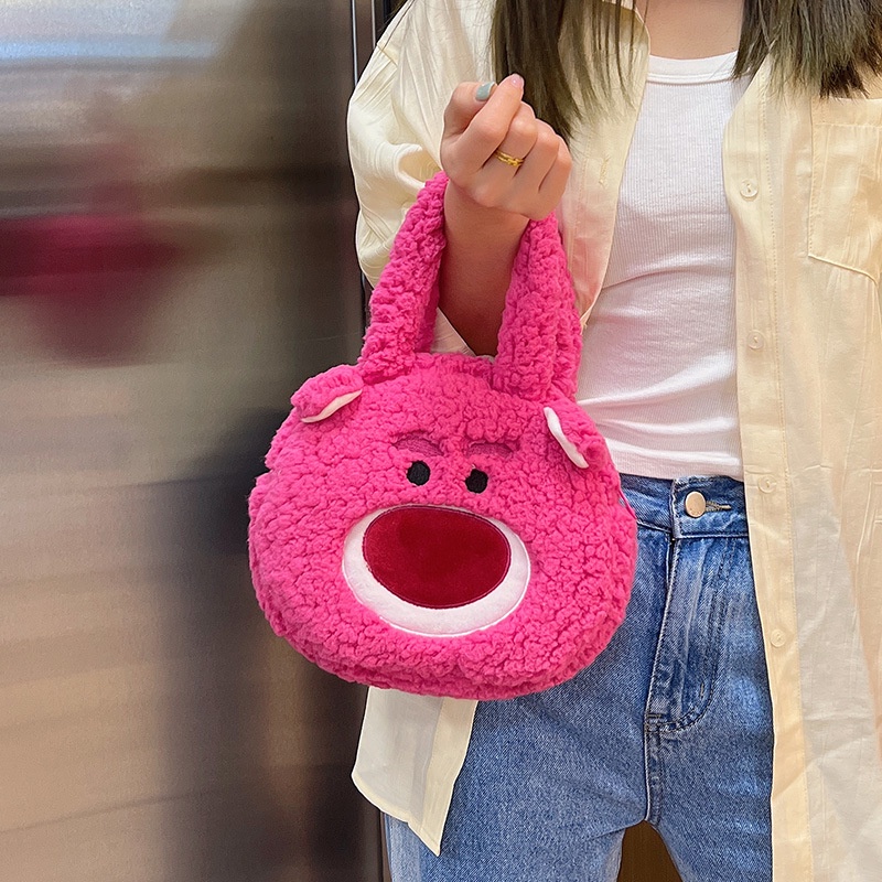 Tas Wanita Hand Bag Pooh/Lotso/Monster Bahan Plush Women Bag Import