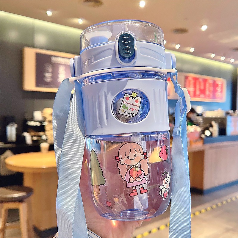 BOTOL MINUM ANAK / BABY KAPASITAS 700ML KARAKRTER LUCU BPA FREE-BIRU CT GIRL