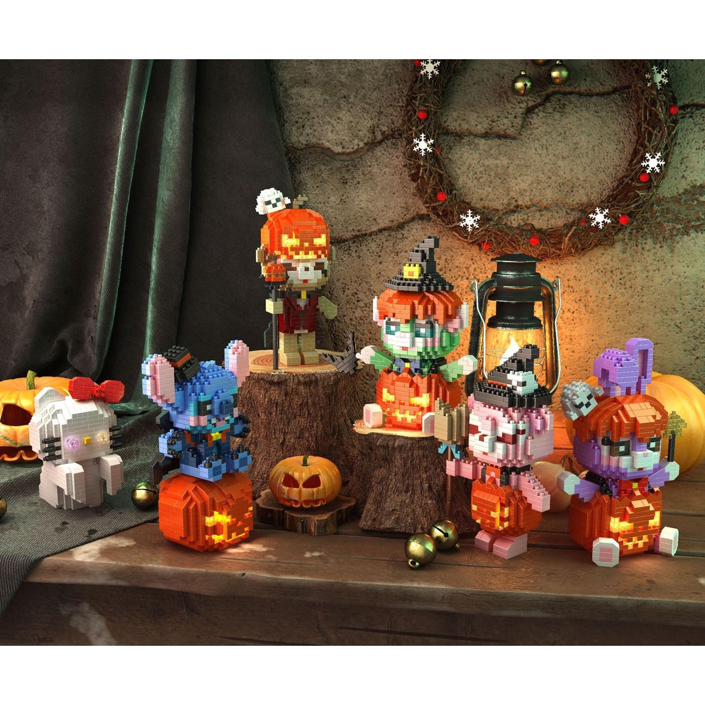 Mainan Blok Bangunan Seri Lampu Labu