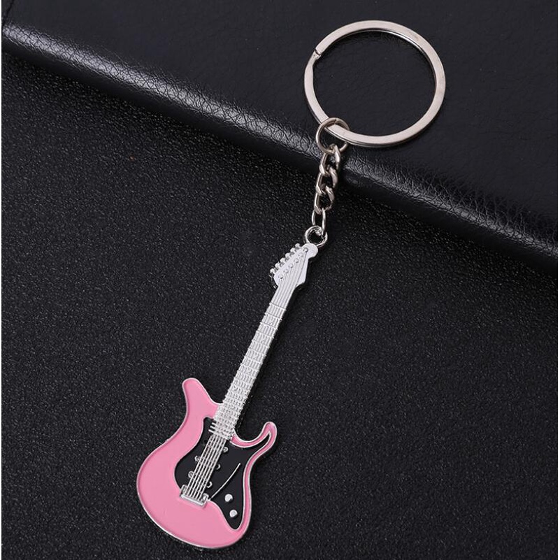 Desain Baru Klasik Gantungan Kunci Gitar Gantungan Kunci Mobil Key Ring Instrumen Musik Liontin Untuk Pria Wanita Hadiah