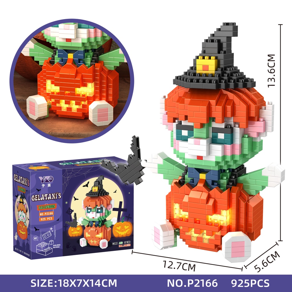 Mainan Blok Bangunan Seri Lampu Labu