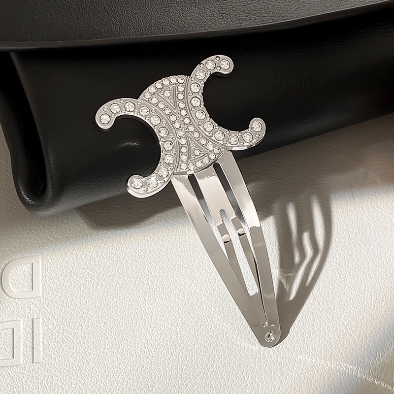 Vintage Mewah Emas Dan Perak Berlian Jepit Rambut Korea Manis Double C-Huruf Jepit Rambut Arc De Triomphe Alloy Hair Clip Untuk Wanita