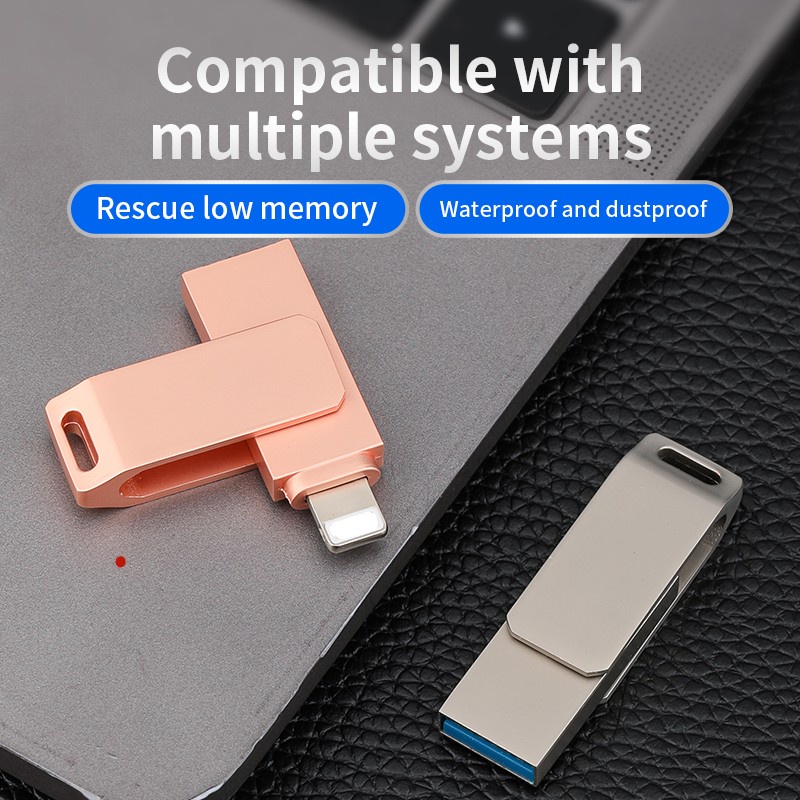 2in1 USB Untuk iPhone Laptop Flashdrive Flashdisk Memory i Flash Drive U Disk Untuk IOS iPhone iPad/PC 1TB