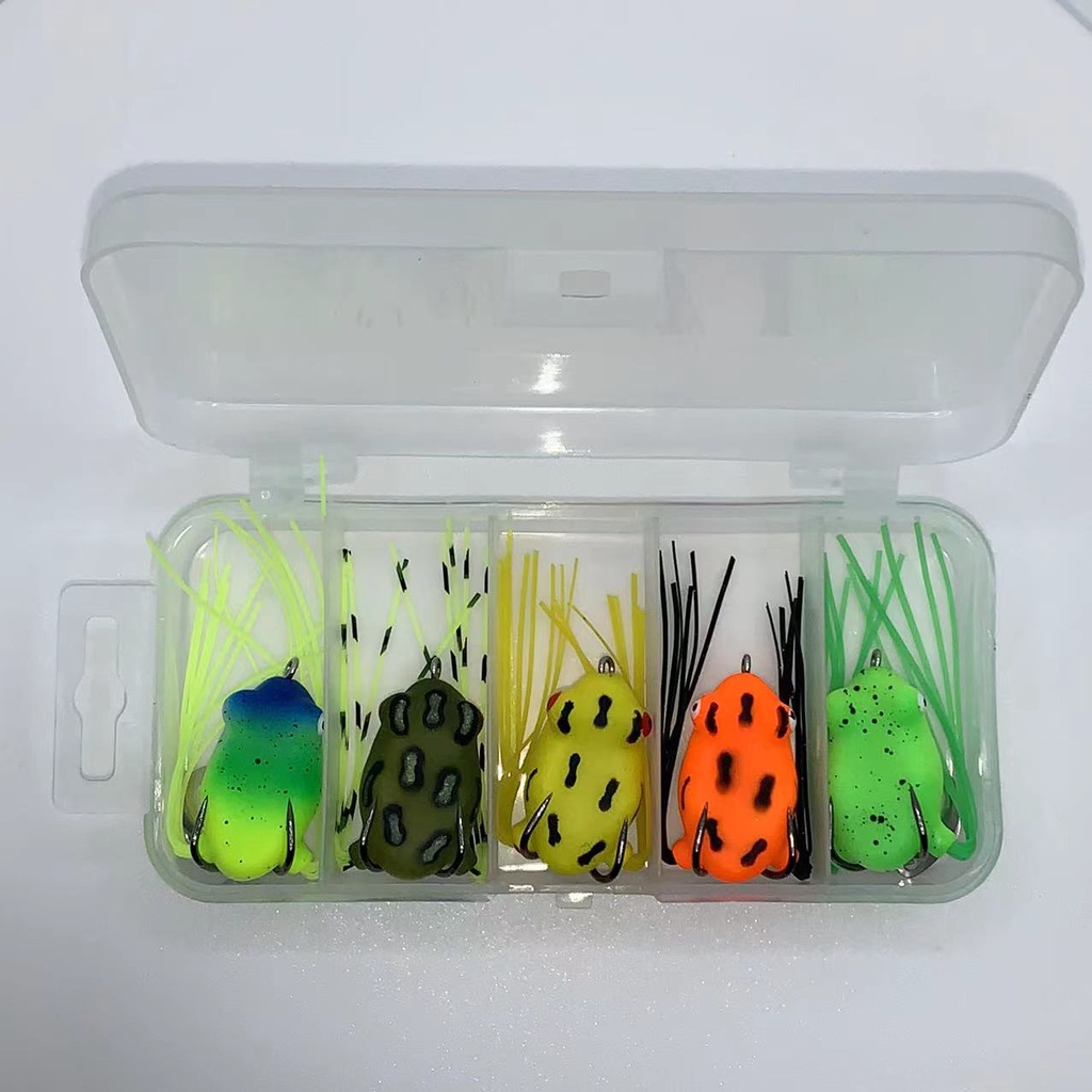 5pcs/box Umpan Pancing Kodok 3cm 4g Ready Stock Fishing Lure Casting Bait Bionic Frog Double Hook