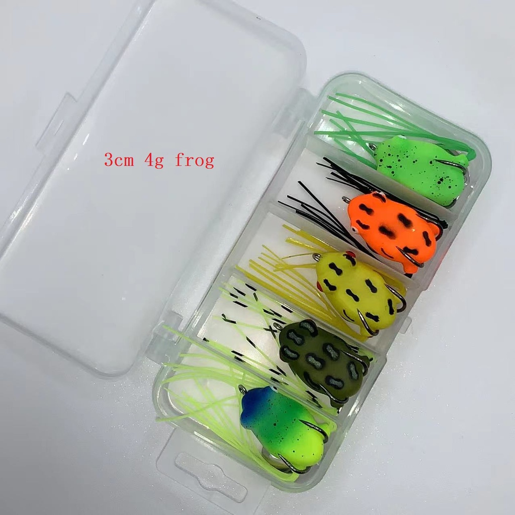 5pcs/box Umpan Pancing Kodok 3cm 4g Ready Stock Fishing Lure Casting Bait Bionic Frog Double Hook