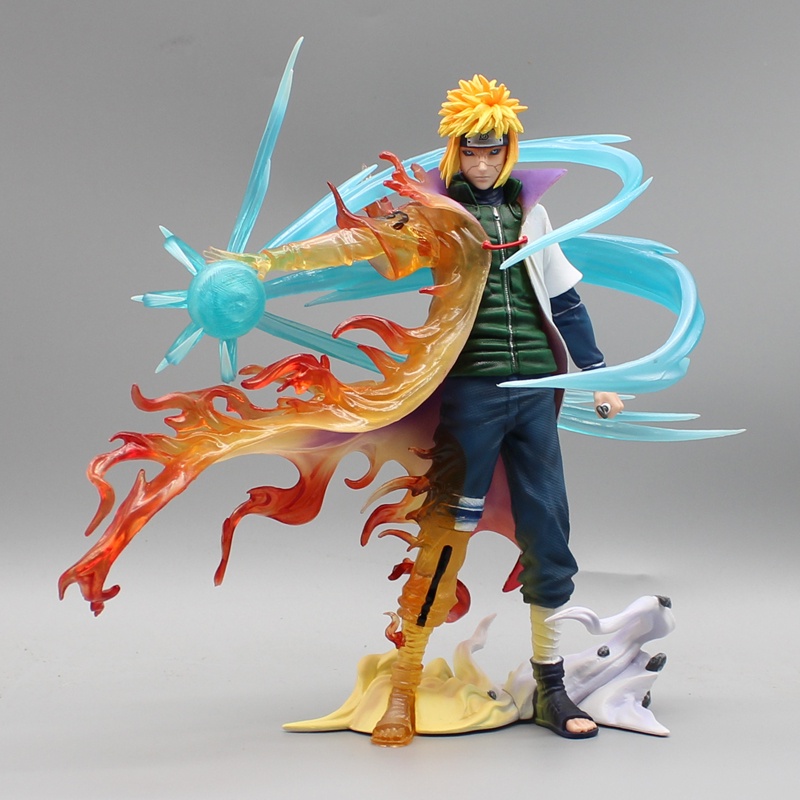 In Stock Naruto Namikaze Minato Dengan Lampu 25cm Anime Figure Evil Gk Four Generations Figurine With Light Pvc Model Patung Mainan Boneka Hiasan Dekorasi Kamar