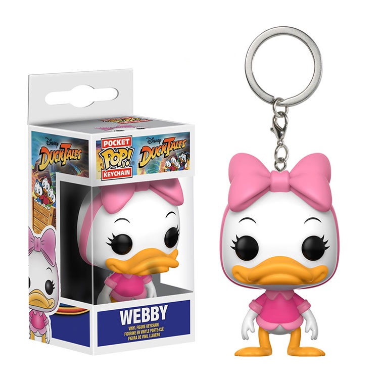 Original Funko POP Disney Donald Minnie Webby Boneka Gantungan Kunci PVC Anime Action Figure Liontin Key Ring