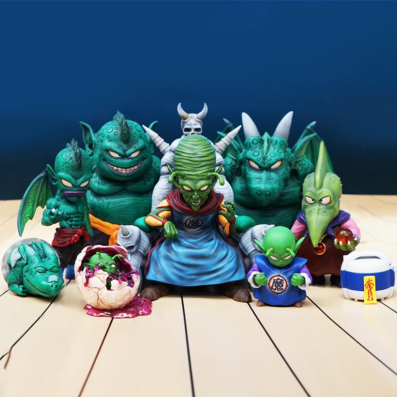 Hot 9pcs Anime Dragon Ball Figure GK WCF King Piccolo Keluarga Action Figure Namekian Cymbal Piano Rebana Drum PVC Model Patung Mainan Untuk Anak