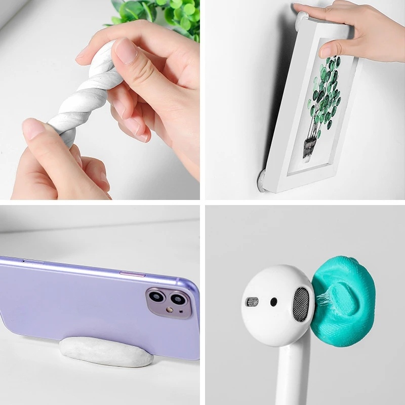 Baru Reusable Deformable Dust Removal Keyboard Wireless Earphone Cleaning Lem Praktis Multifungsi Speaker Telepon Lubang Perekat Mulus Clay Foto Bingkai Stiker