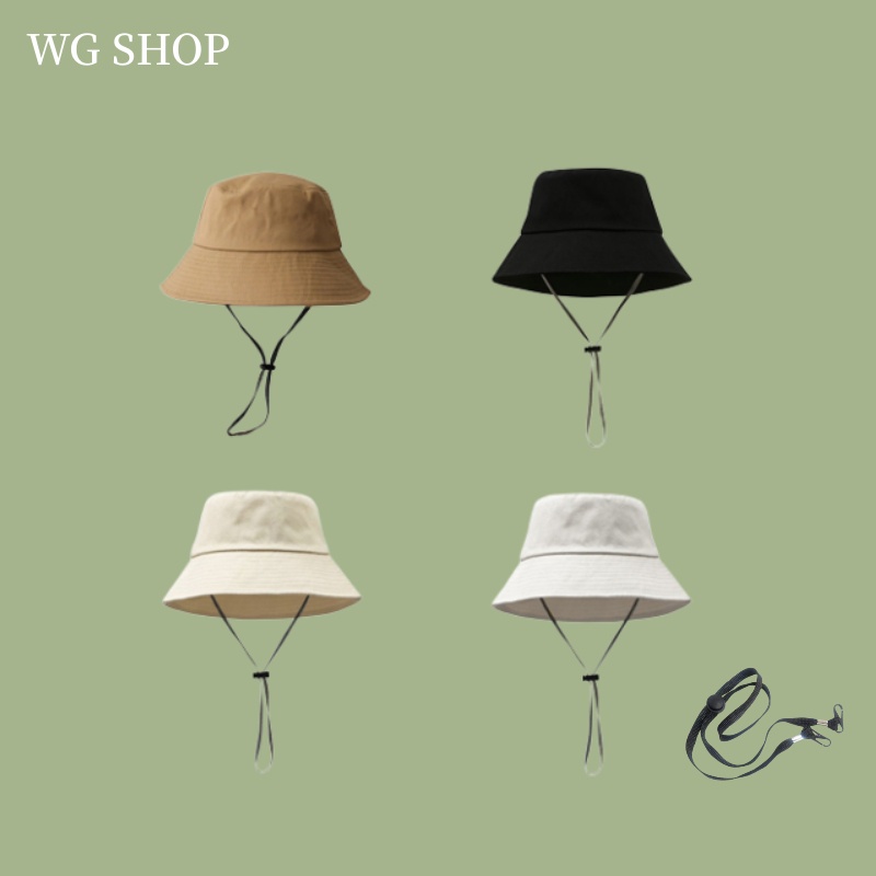 Bucket Hat Pria Wanita Serut Outdoor Matahari Fisherman Topi Pantai Rimba Hiking Boonie Hat