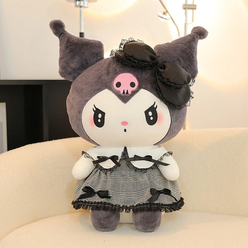 Dark Gothic Kuromi plushie Melody bear Mainan Mewah sanrio doll