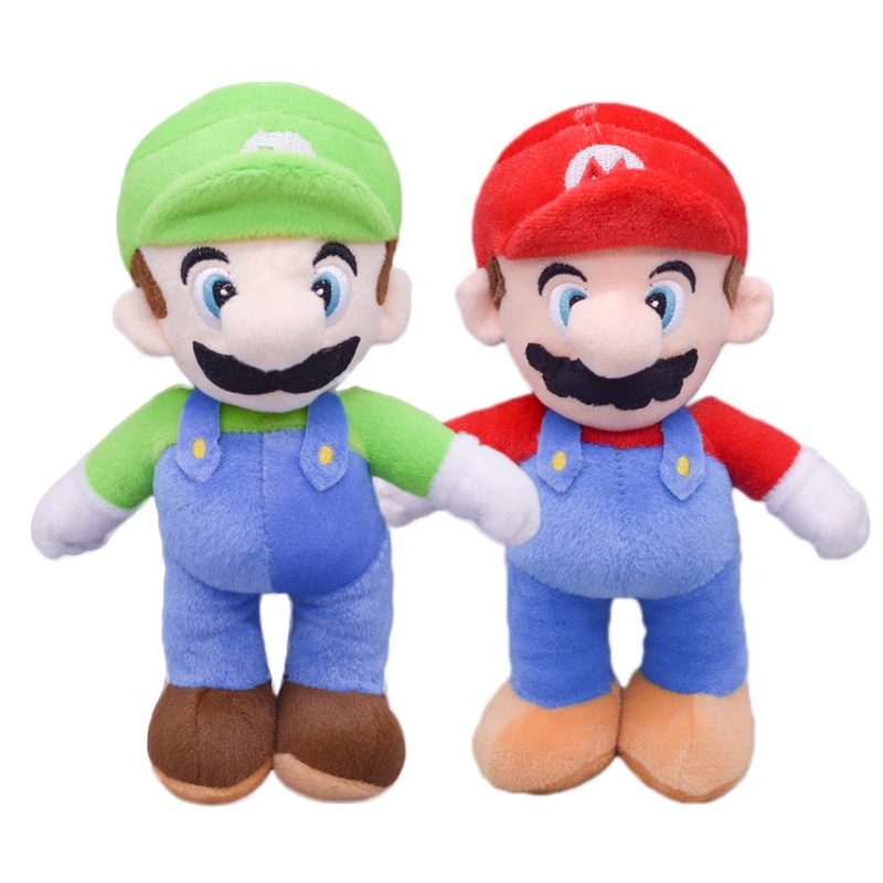 25 cm Super Mario Bros Mainan Mewah Boneka Mario Luigi Games Tokoh Anime Mainan Mewah Dekorasi Games Boneka