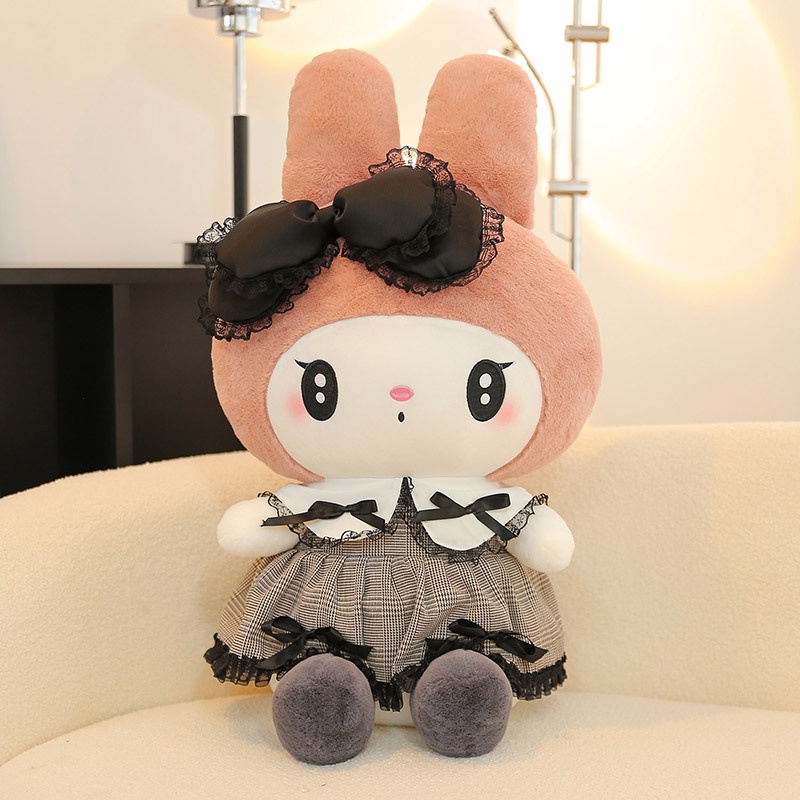 Dark Gothic Kuromi plushie Melody bear Mainan Mewah sanrio doll