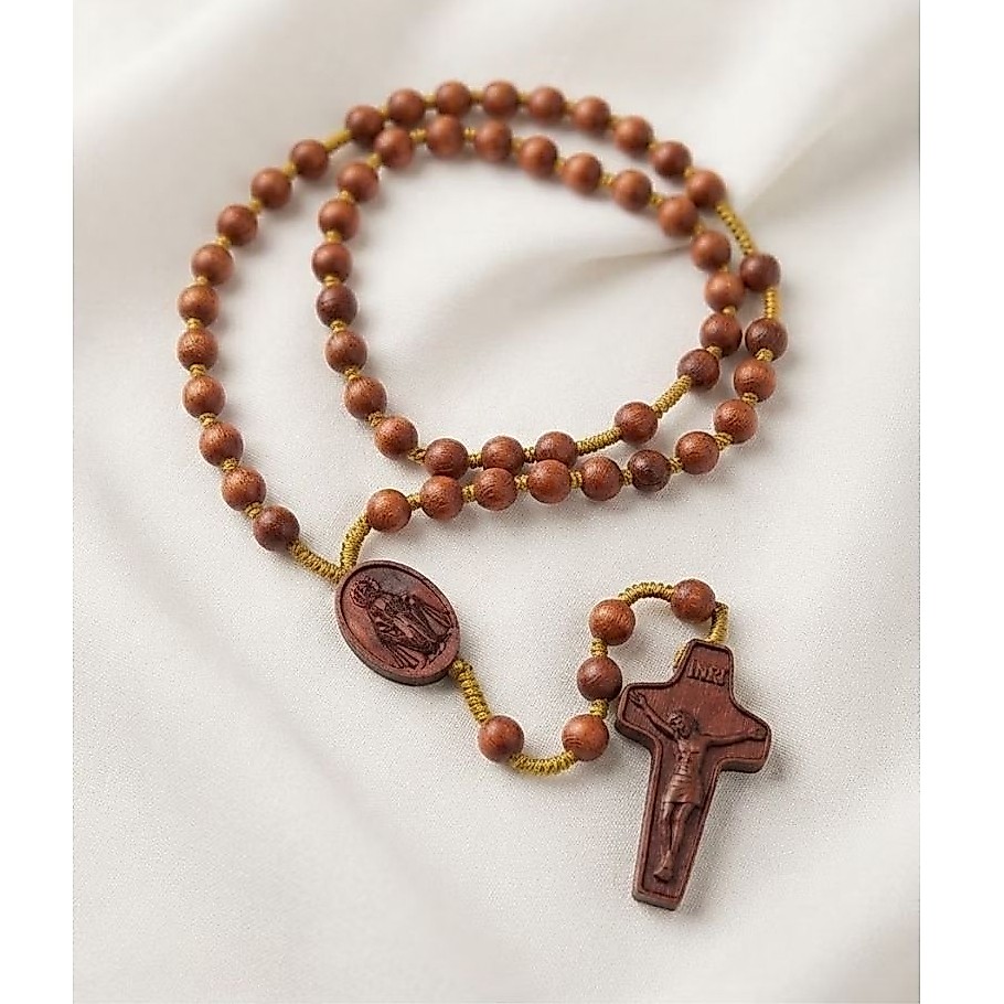 Rosario Tali Kayu Maple Salib Grafis  A14/13 - Rosario Kayu - Rosario Tali Kayu Maple - Kalung Rosar