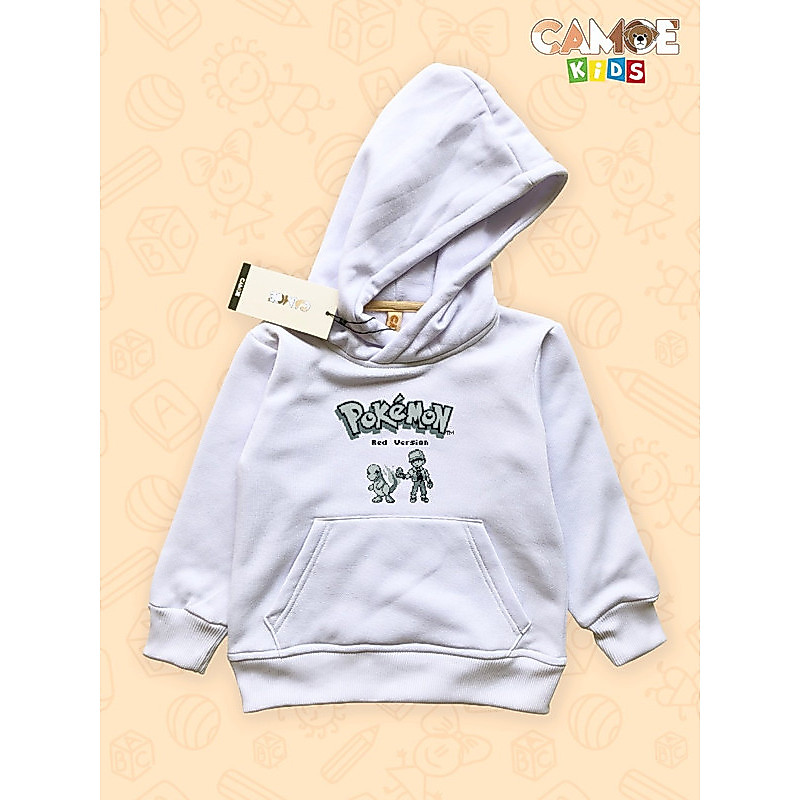 Jaket Hoodie Anak KIDS UT Pokemon Pixel Art Pokemon Red Version Cover Charmander