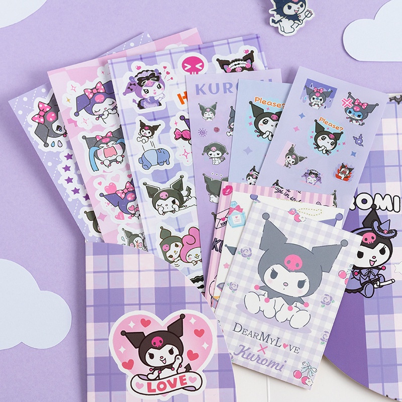 1pak Stiker Kartu Motif Kartun Lucu/Paster Bahan Kartu Sanrio/Stiker Hias Untuk Hand Akun Diary/Perlengkapan Stiker Set Handbook DIY Anak