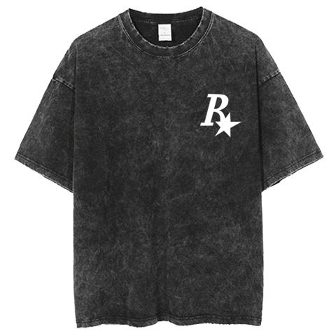 Red 100% Katun Lengan Pendek T-shirt Wanita Mencuci Air Melakukan Musim Panas Tua Versi Korea Longgar Baru Cetak Kartun In angin Pakaian