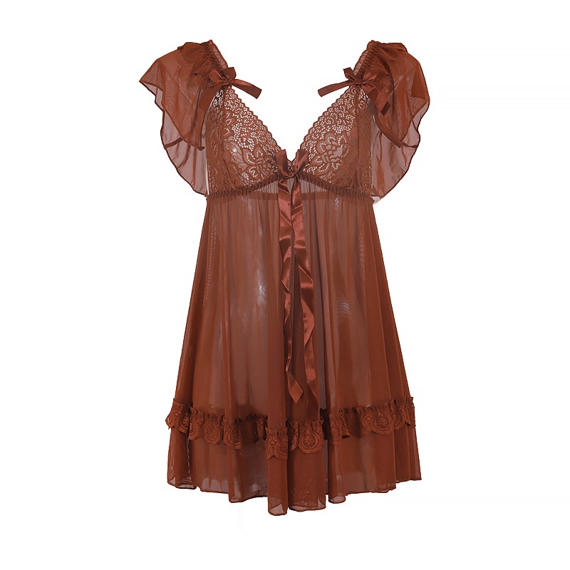 LindaGalz - Pakaian Tidur Wanita Dewasa Lingerie Big Size Jumbo Baju Tidur 0992-CARAMEL