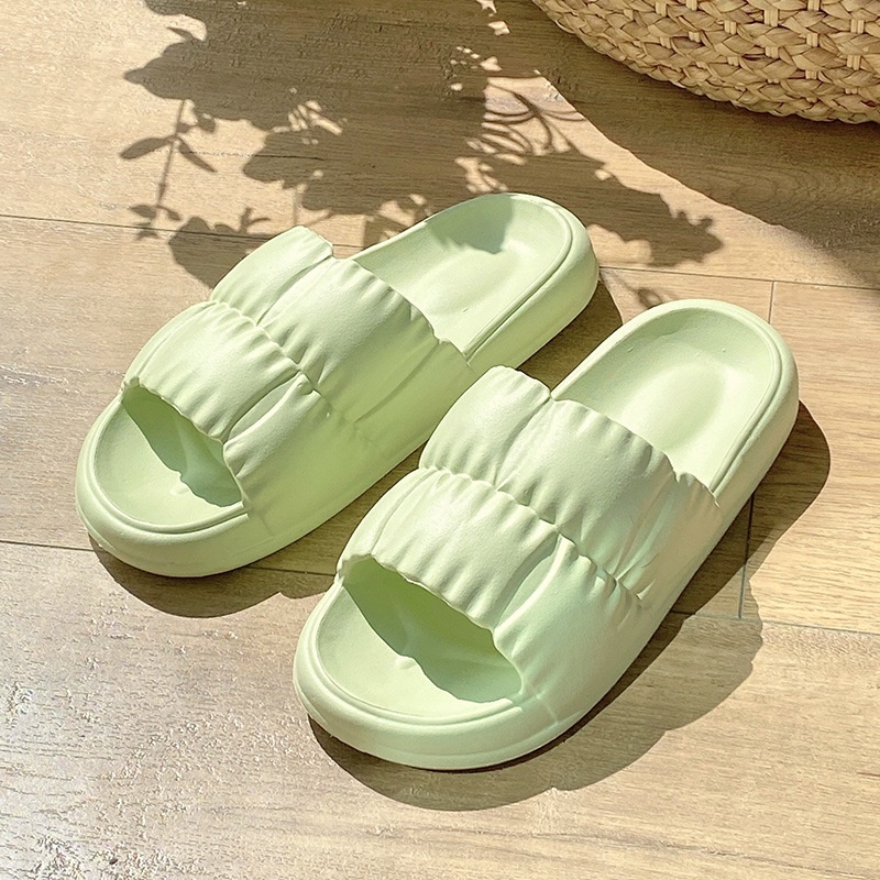 Slipper Home Ladies Non -Slip dan Wear -Fashion Tahan Warna murni Sandal kasual wanita kelopak menarik model baru