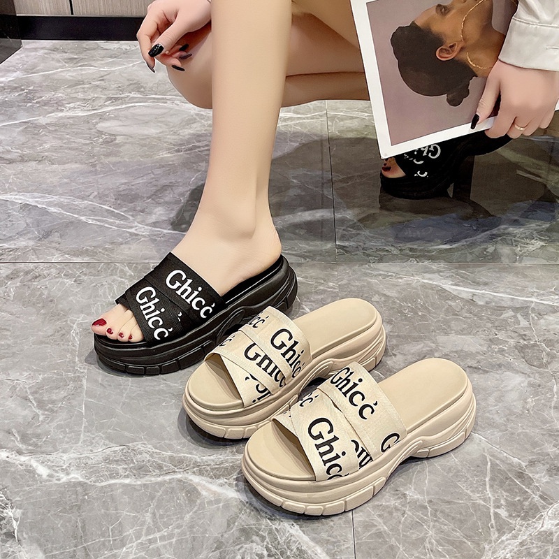 [LC] 1513 Sandal Wanita Wedges 23-6 Ghiee Heel 5cm CHLOE Impor Casual