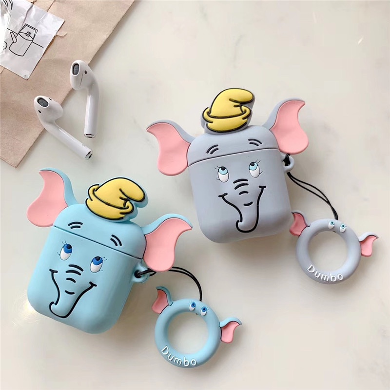 INPODS 3d Lucu Kartun Telinga Besar Gajah Terbang Earphone Bluetooth TWS Pelindung Lembut Silikon Anti-Jatuh Case Cover Untuk Airpods1 2 Pro I12 i13 Inpods12 13 Pro