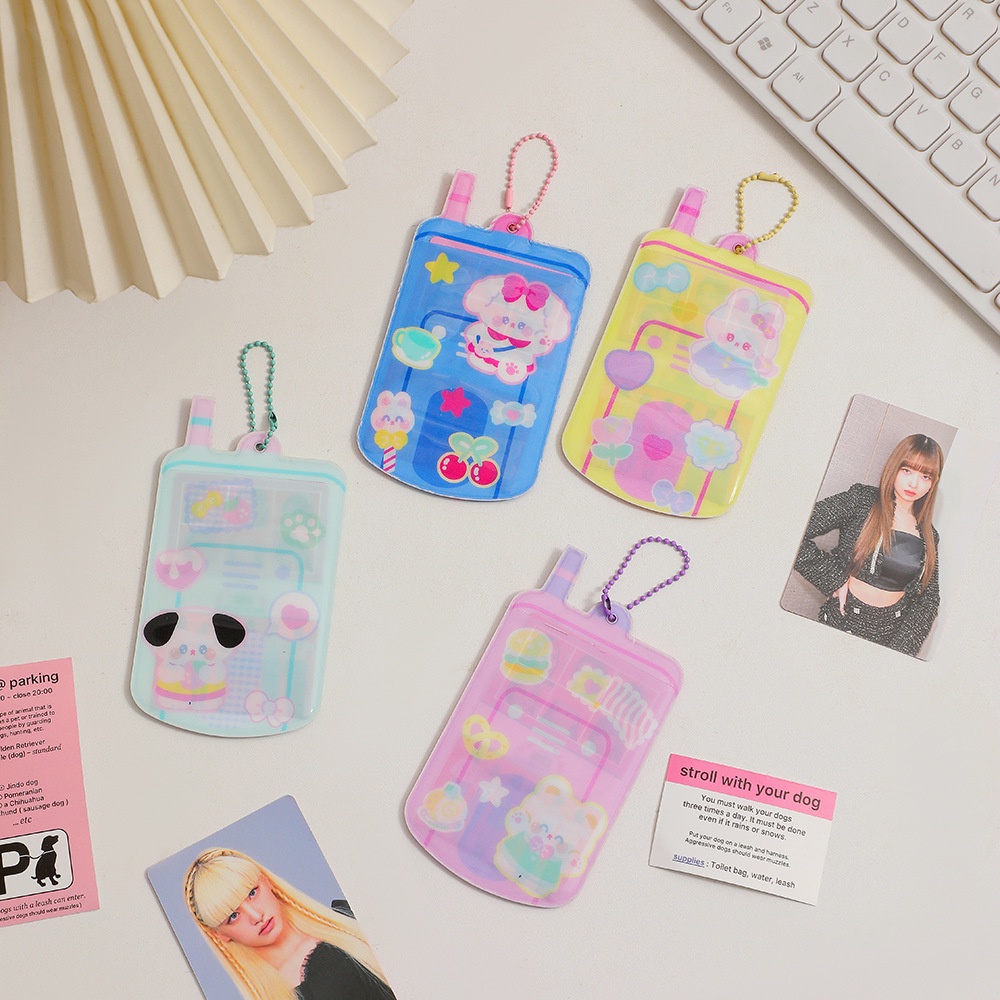 Cartoon Phone 3inch Card Holder Pelindung Kartu Untuk Idol Photocard Holder Kartu Bus ID Card Cover Pelindung Alat Tulis