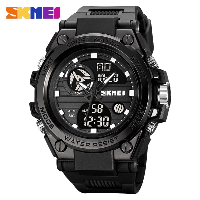 SKMEI 2031 Jam Tangan Pria Digital Analog Sport Watch Anti Air 5 Bar MGOS-Hitam Hitam