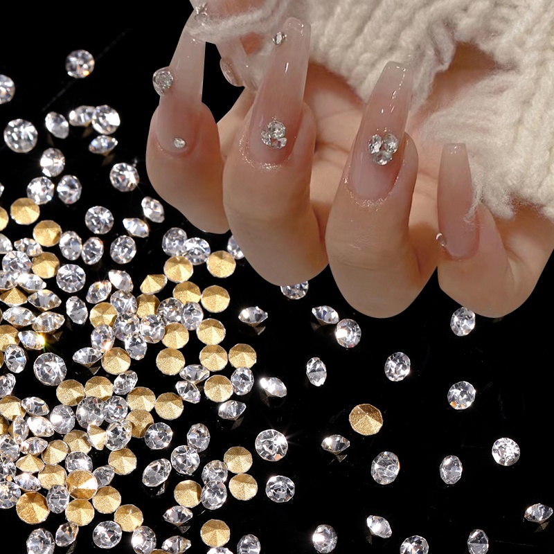 1kotak Multi-Ukuran Glitter Kuku Berlian Imitasi Datar Kembali 3D Kristal AB Warna Permata Tidak Teratur Perhiasan Manik-Manik Nail Art Manicure Dekorasi Aksesoris