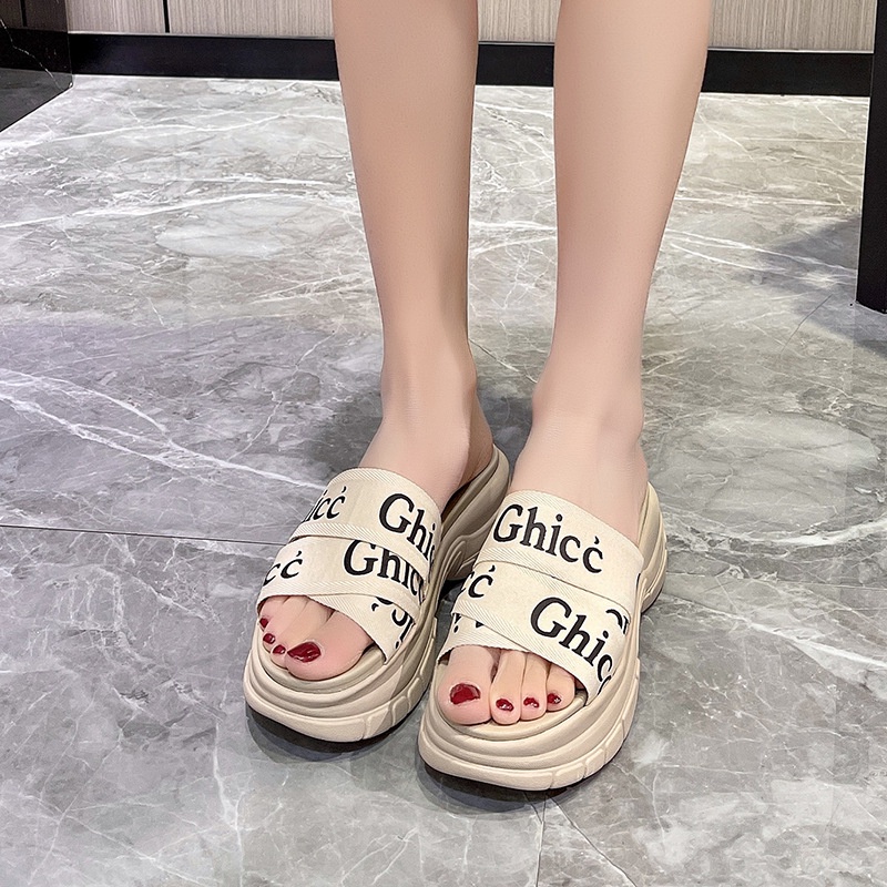 [LC] 1513 Sandal Wanita Wedges 23-6 Ghiee Heel 5cm CHLOE Impor Casual