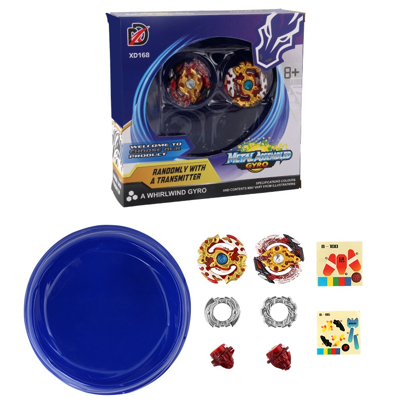 Set Meledak Beyblades Metal Original XD168-7B Booster Battle Arena Stadium Toupies Dengan Peluncur