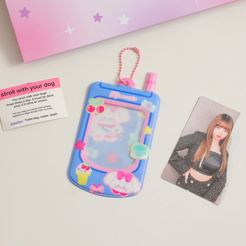 Kreatif Bentuk Telepon 3inch Lucu Card Case Kpop Idol Photocard Holder Untuk Kartu Bus Siswa ID Card Cover Pelindung Alat Tulis