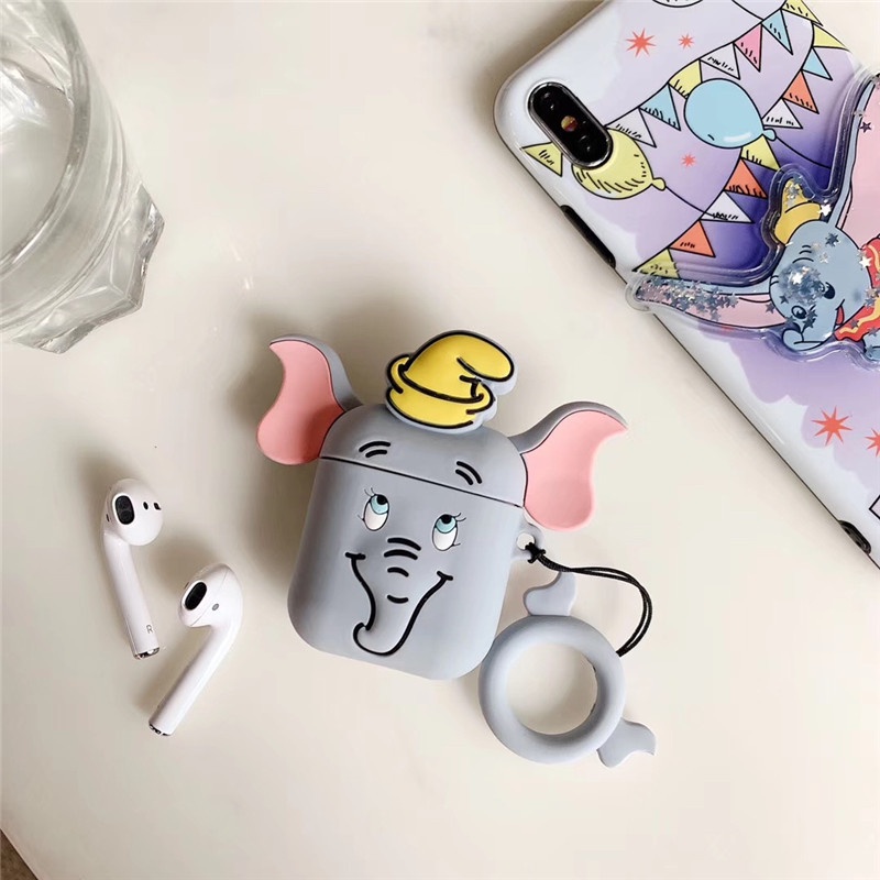 INPODS 3d Lucu Kartun Telinga Besar Gajah Terbang Earphone Bluetooth TWS Pelindung Lembut Silikon Anti-Jatuh Case Cover Untuk Airpods1 2 Pro I12 i13 Inpods12 13 Pro