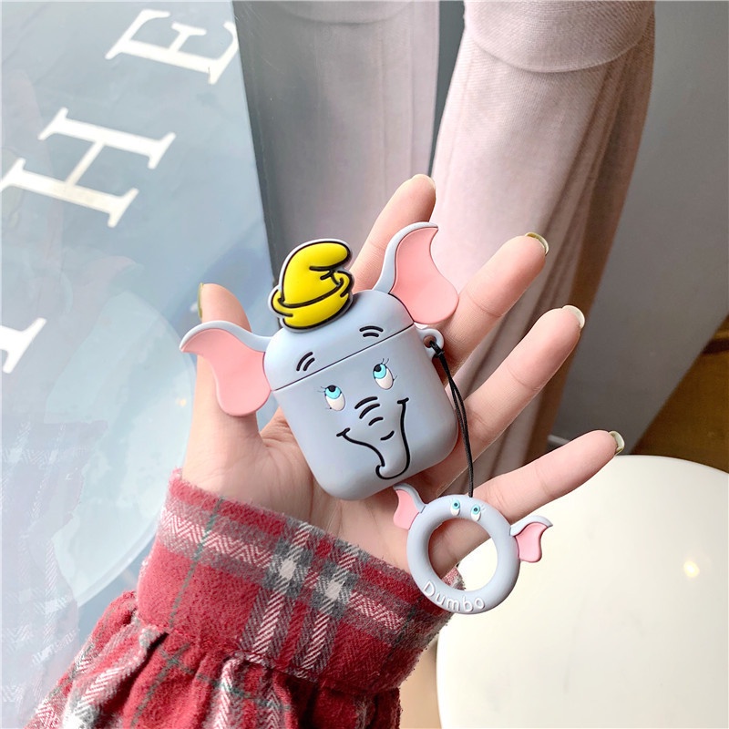 INPODS 3d Lucu Kartun Telinga Besar Gajah Terbang Earphone Bluetooth TWS Pelindung Lembut Silikon Anti-Jatuh Case Cover Untuk Airpods1 2 Pro I12 i13 Inpods12 13 Pro