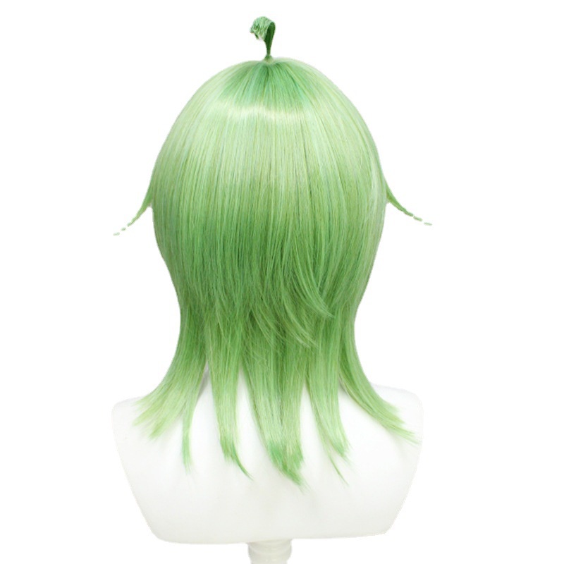 Genshin Impact Colai cos Wig Silikon Simulasi Kulit Kepala Turquoise Reverse Trailing cosplay Rambut Palsu Tutup Kepala