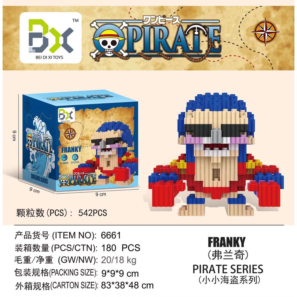 Mainan Blok Bangunan One piece Luffy Mini Lego Kartun Blok model Zoro anime figure Edukasi DIY toy