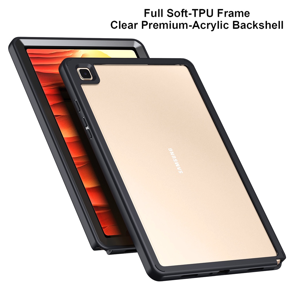 Untuk Samsung Galaxy Tab A7 10.4 (2022.2020) 10.4 &quot;SM-T509 SM-T500 SM-T505 T505N Fashion Shockproof Tablet Case Full Body360° Protection Casing 2in1 Bingkai Lepas Tutup Bening