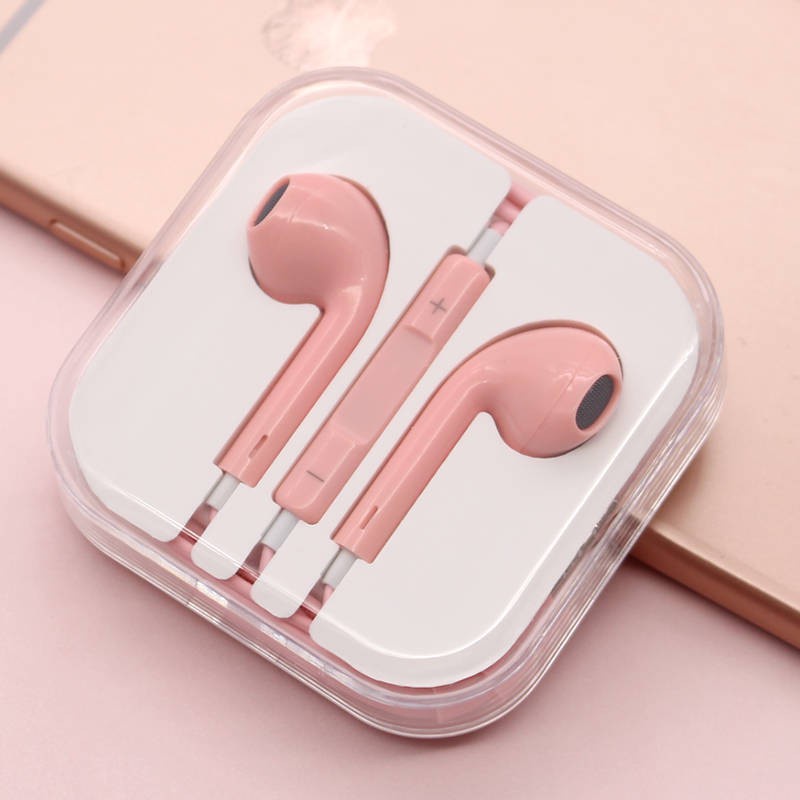 Earphone Universal Motif Warna-Warni 3.5mm In-Ear Headphone Stereo Kabel Dengan Mic Headphone Universal