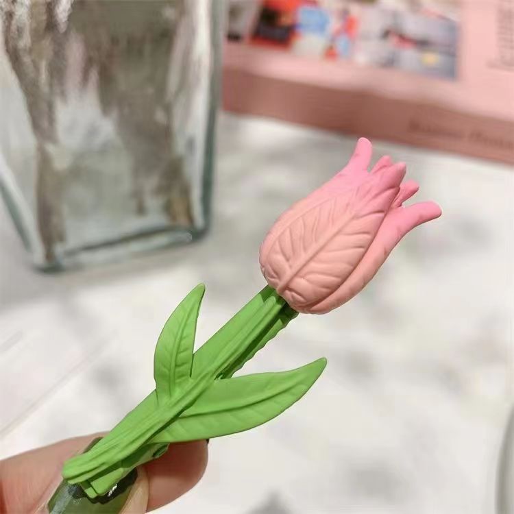 Jepang Jepang Korea Pink Manis Tulip Gaya Baru Temperamen Unik Sederhana Jepit Rambut Kecil