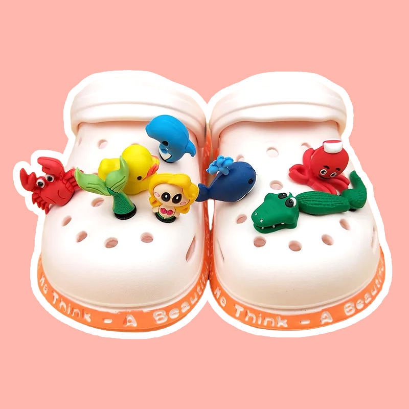 [3D Dinosaurus] Untuk Sepatu cocs jibbiz diy Shoe accessorie ins Shoe Decoration Sticker croc clog jbbitz Gesper Sepatu Untuk crocs Pesona pin