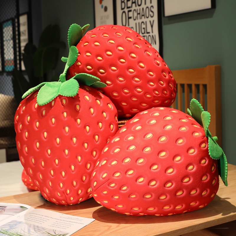 Bantal Buah Strawberry Mewah Pendek Untuk Dekorasi Kamar Anak Perempuan