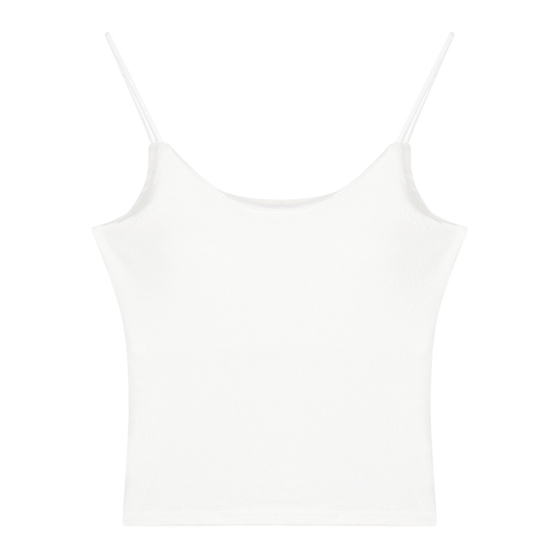 ▤♘❃Suhao putih strapless strapless pad dada sling kamisol pakaian luar wanita musim panas manis gadis panas keinginan murni seksi tanpa lengan atasan bagian dalam crop top seksi tank top wanita motif