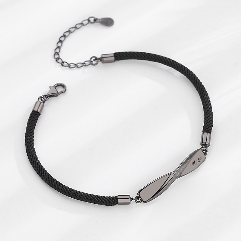 Jin Hongyu Mobius Cincin Pasangan Gelang Sterling Silver Pria Wanita Sepasang Niche Braided Bracelet Versi Korea Mengenang Hadiah