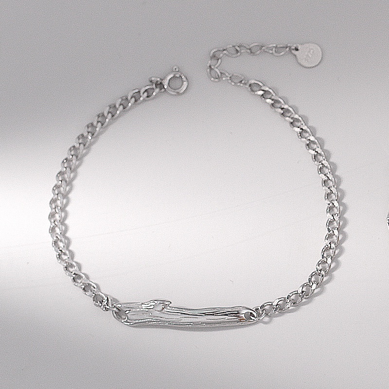 Gelang Pasangan Perempuan Sterling Silver ins Versi Korea Niche Desain Gelang Hadiah Hari Valentine Sederhana Gelang