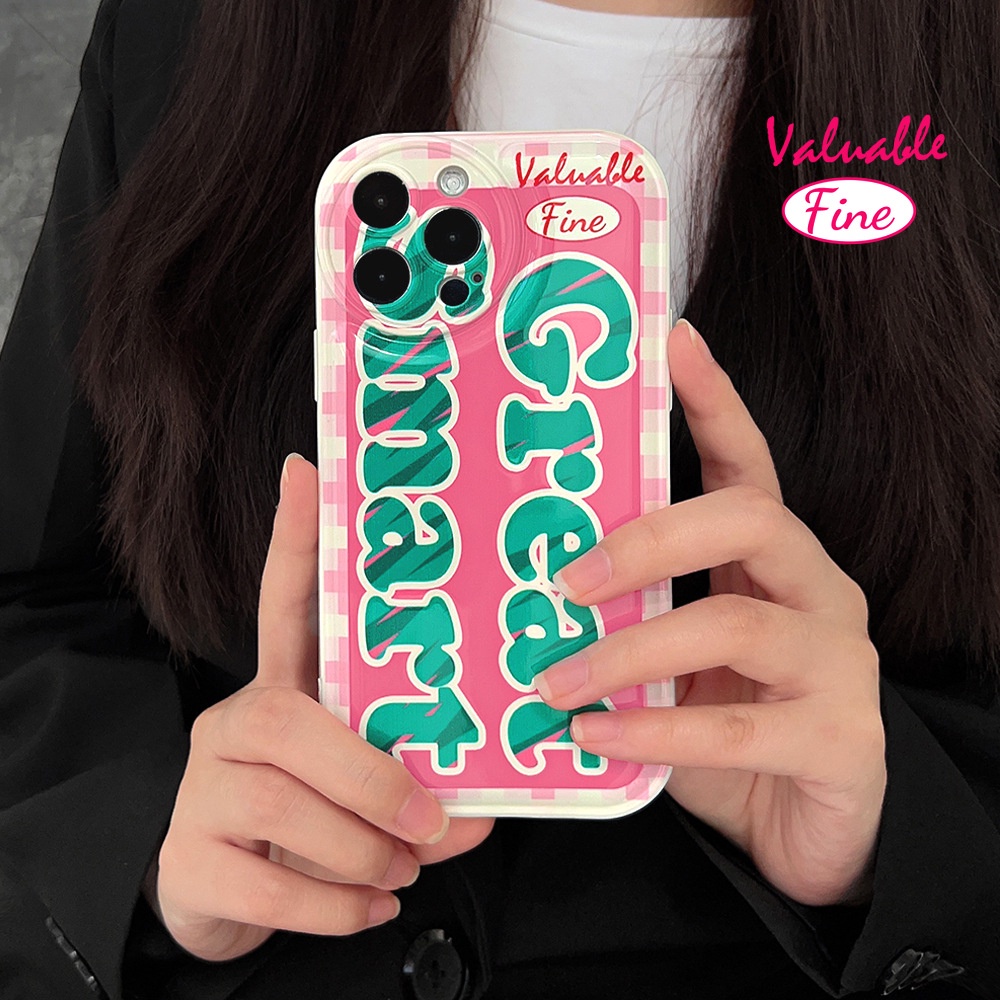 IPHONE Pintar Besar Mawar Merah Kotak-Kotak Perlindungan Penuh Casing Ponsel Cover Untuk Iphone7 8 PLUS X XR XS 11 12 13 14 PRO MAX SE 2020 Airbag Shockproof Shell