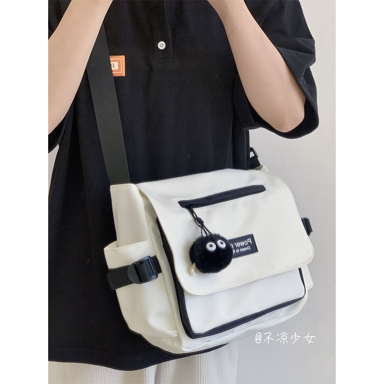 ♠☋Sera  Mahasiswa Messenger Tas Kelas Ransel Kasual Tas Bahu Jepang Tas Wanita Harajuku Sederhana Messenger Tas Pria