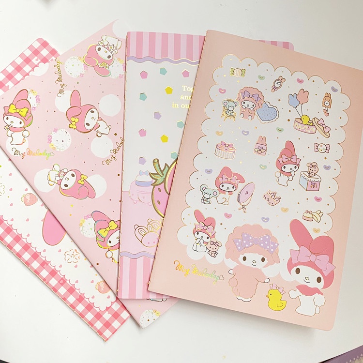 BUKU TULIS A5 SANRIO BERWARNA MOTIF CINNAMOROLL KUROMI MELODY / BUKU TULIS AESTHETIC BERMOTIF
